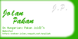 jolan pakan business card